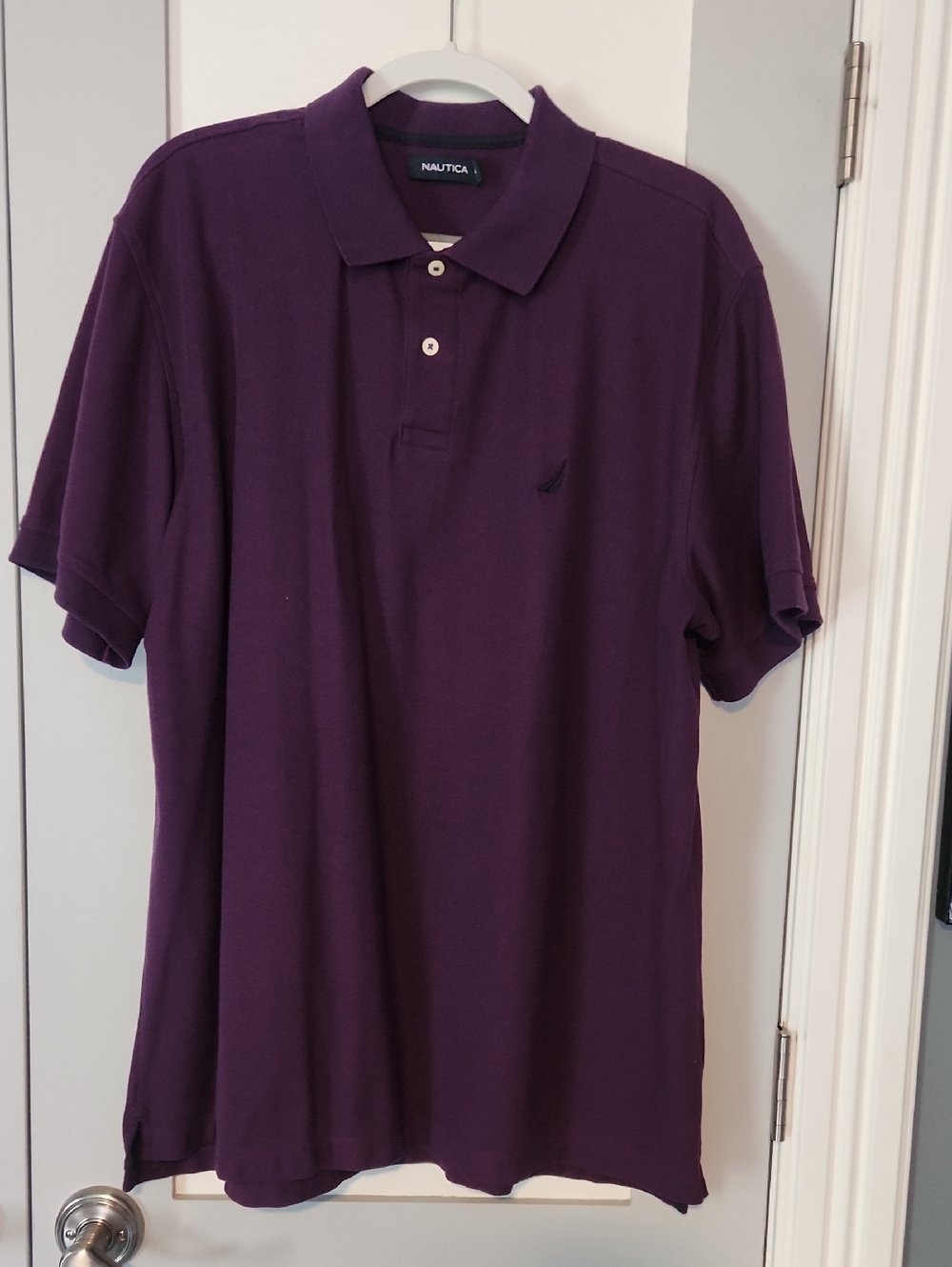 Nautica Men's Deep Purple Short-Sleeve Polo, size XL